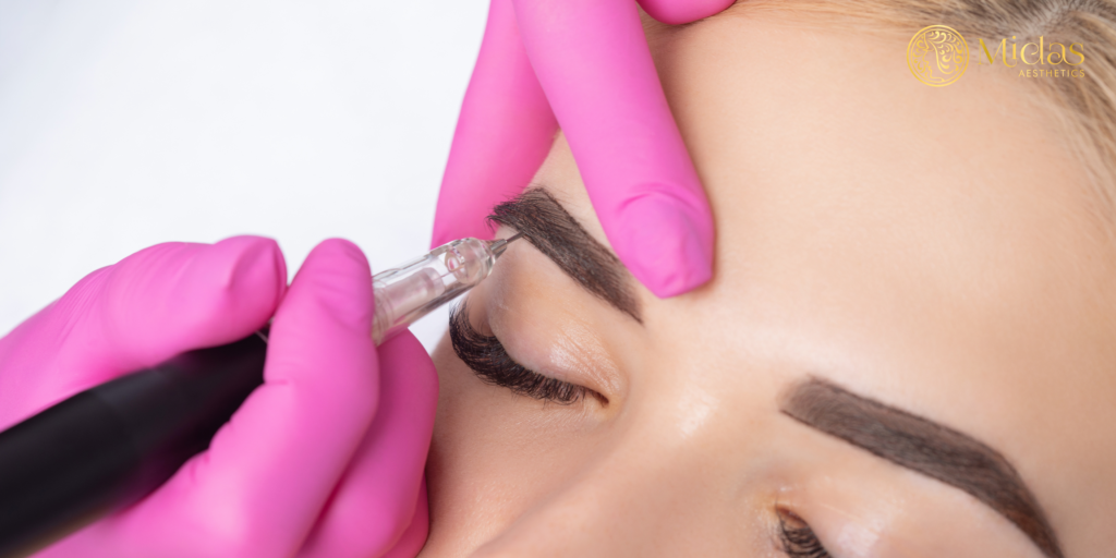 Microblading treatment for thin eyebrows and thick eyebrows